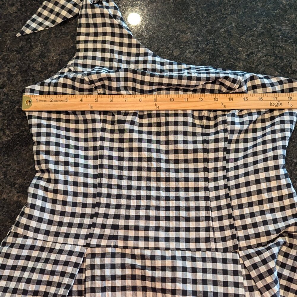 Anthropologie One-Shoulder Gingham Midi Dress - Picture 6 of 13